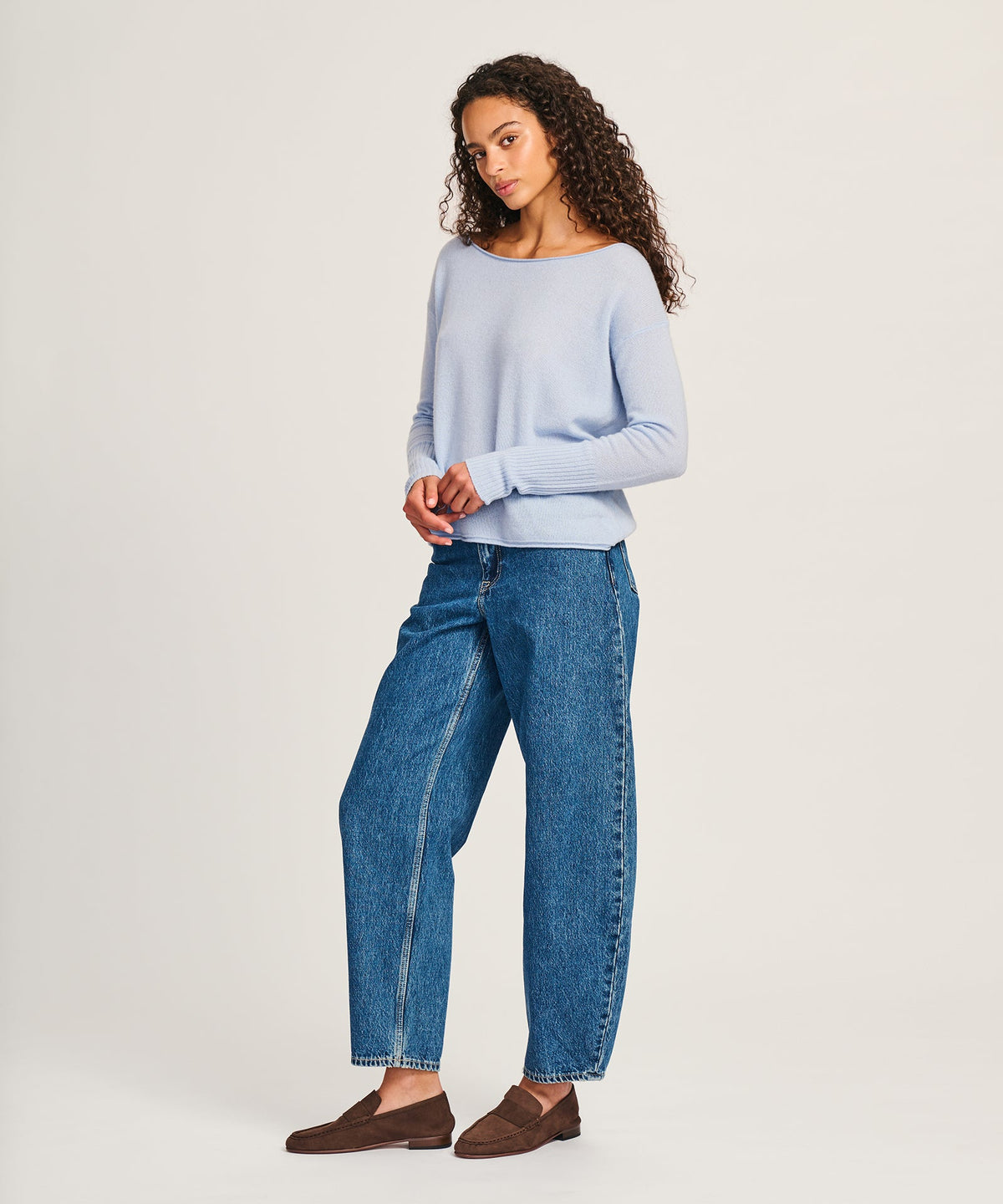 Lightweight Cashmere Boatneck Sweater