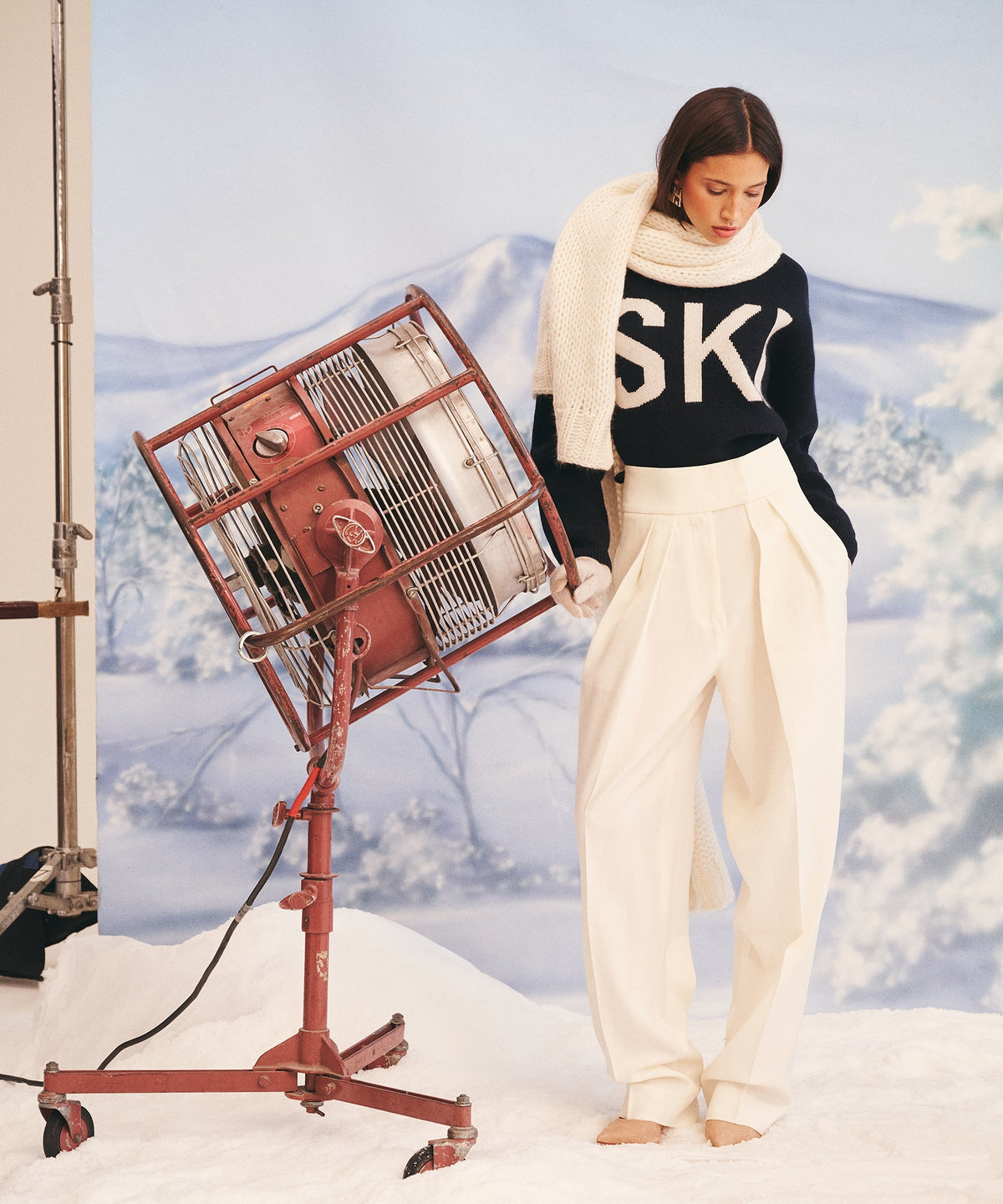 Super Luxe Cashmere Ski Crewneck Sweater