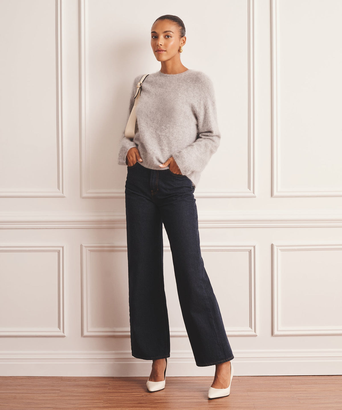 Brushed Luxe Cashmere Crewneck Sweater