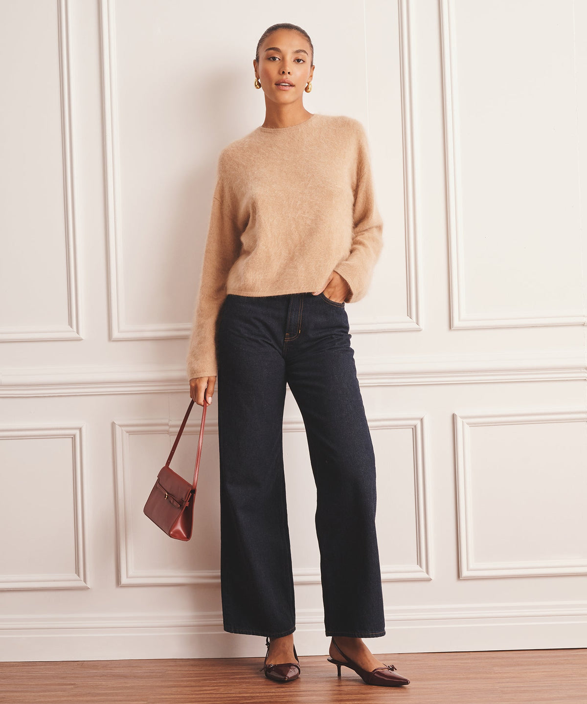 Brushed Luxe Cashmere Crewneck Sweater