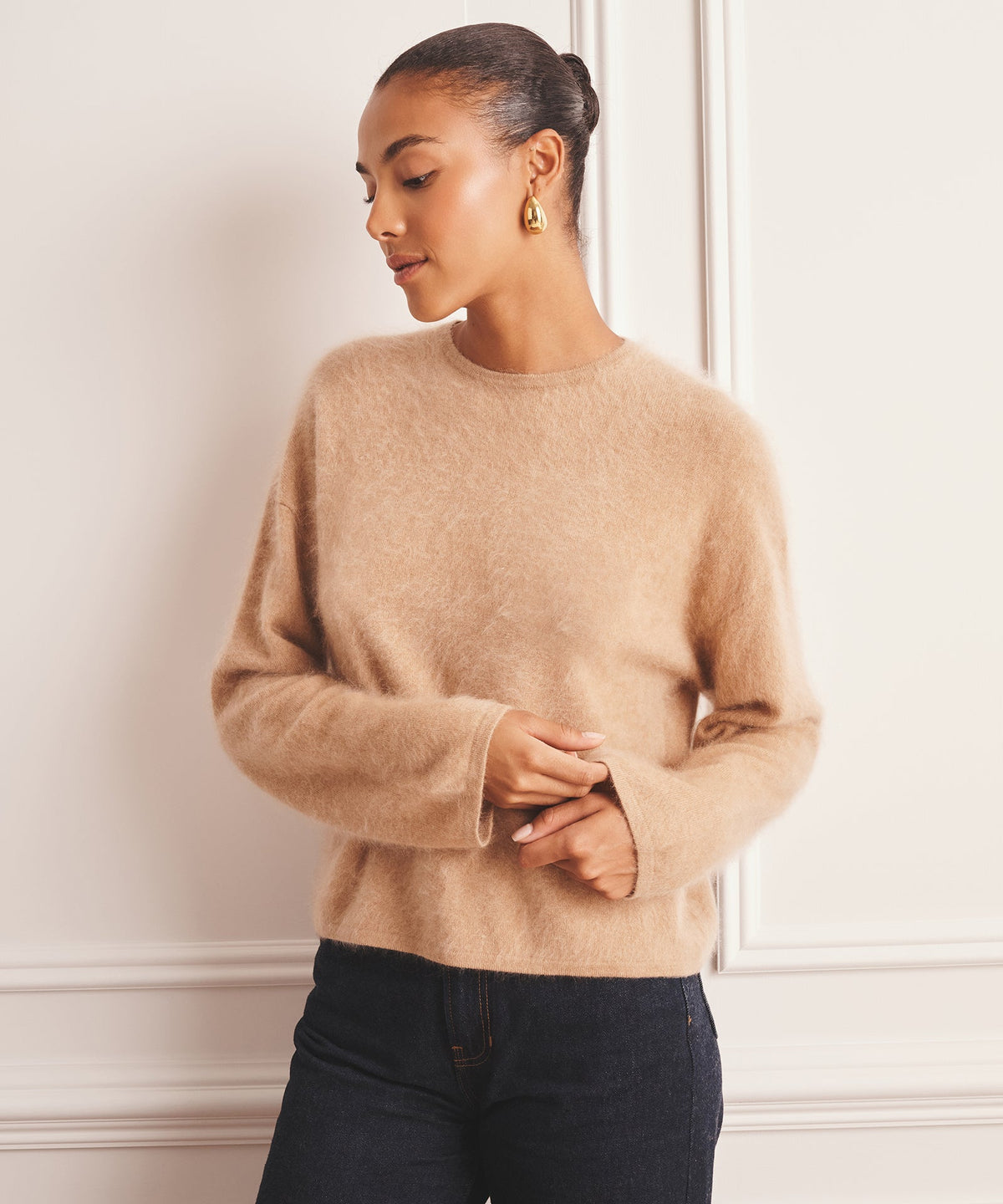 Brushed Luxe Cashmere Crewneck Sweater