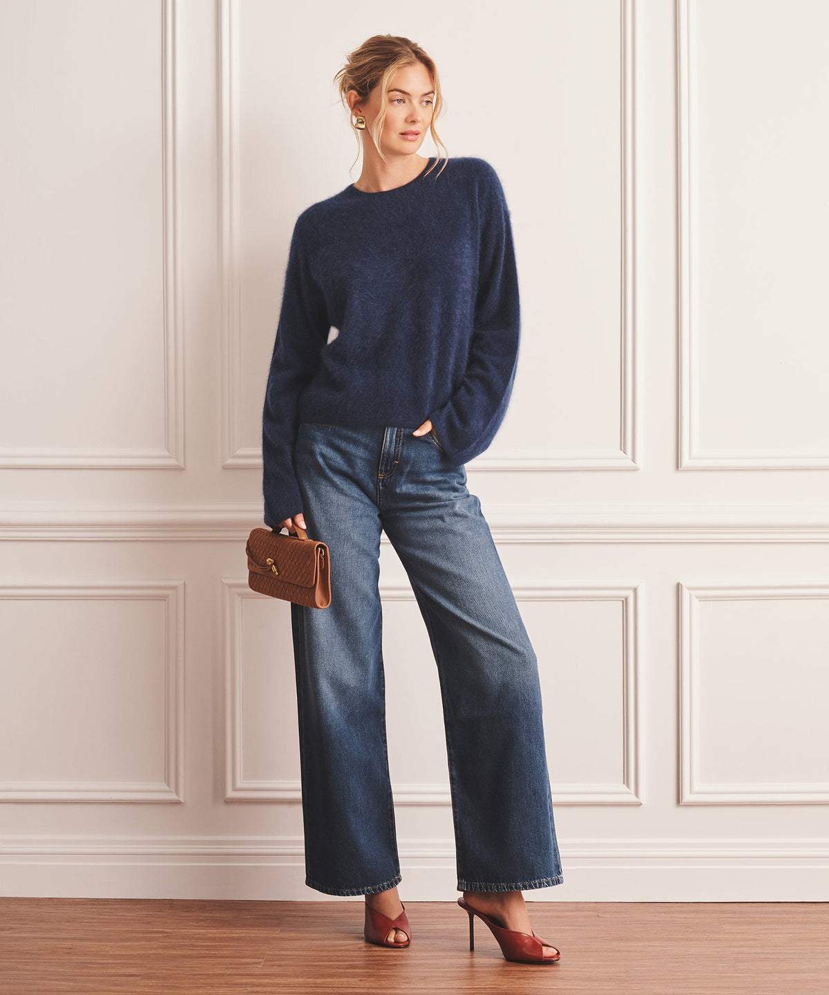 Brushed Luxe Cashmere Crewneck Sweater
