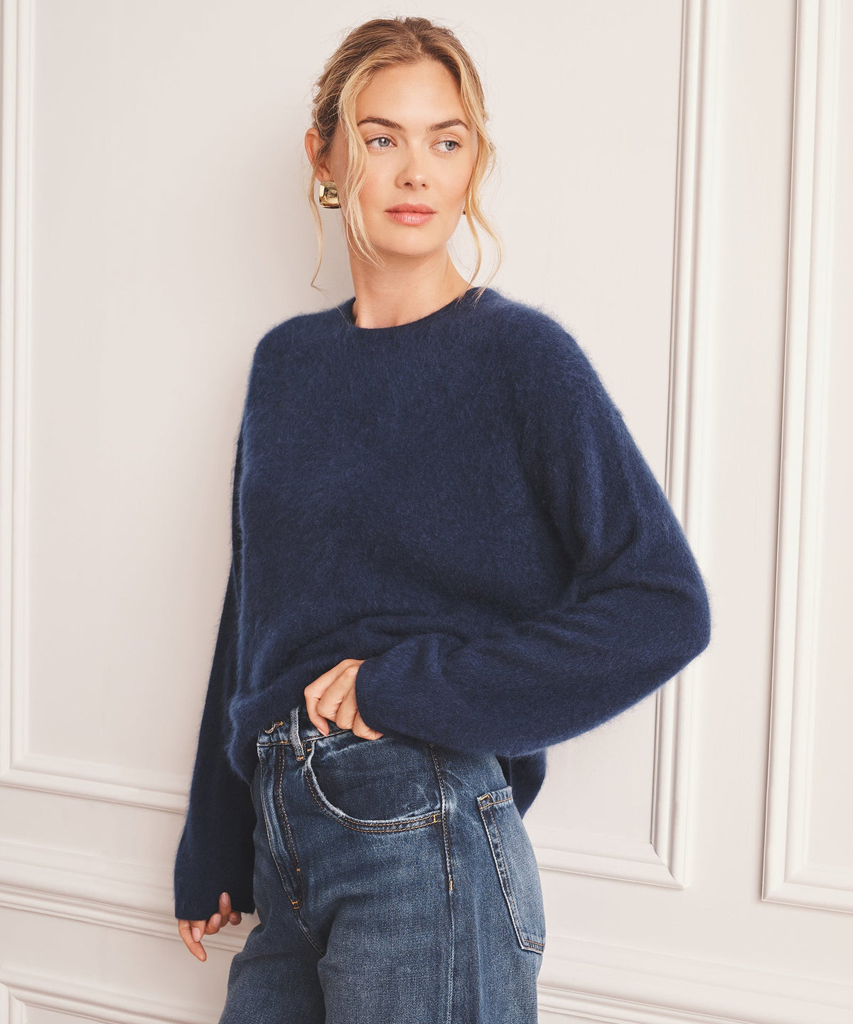 Brushed Luxe Cashmere Crewneck Sweater
