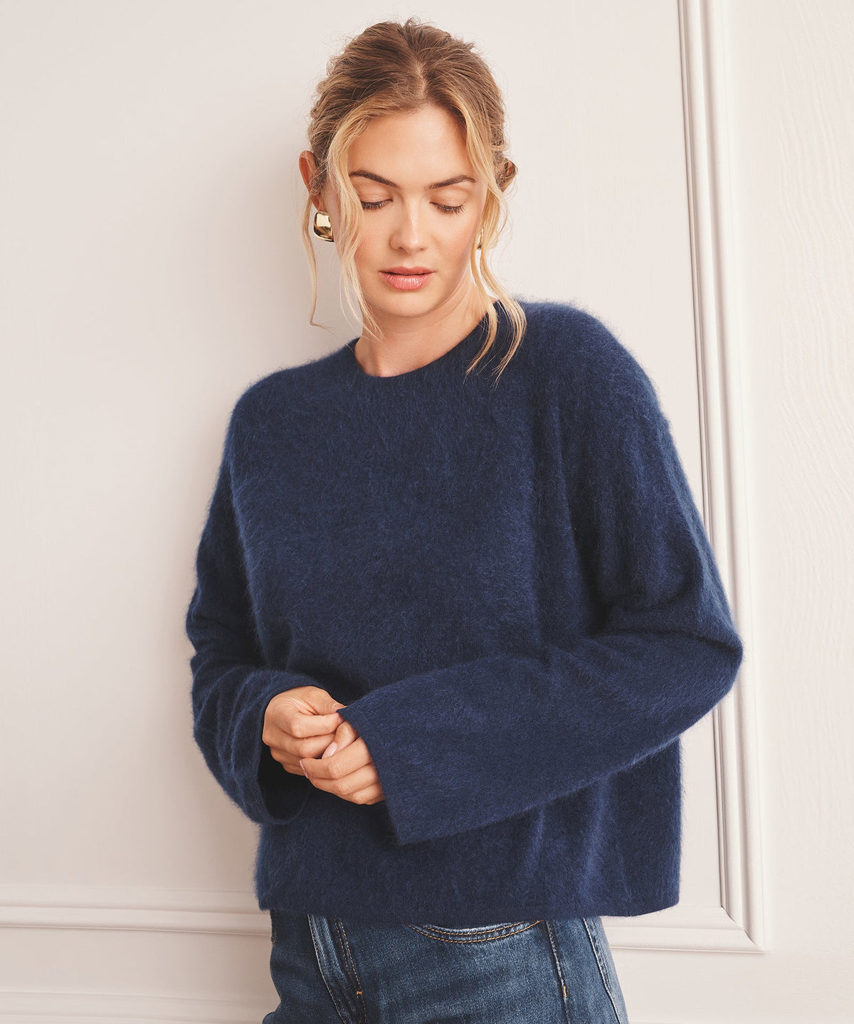 Brushed Luxe Cashmere Crewneck Sweater