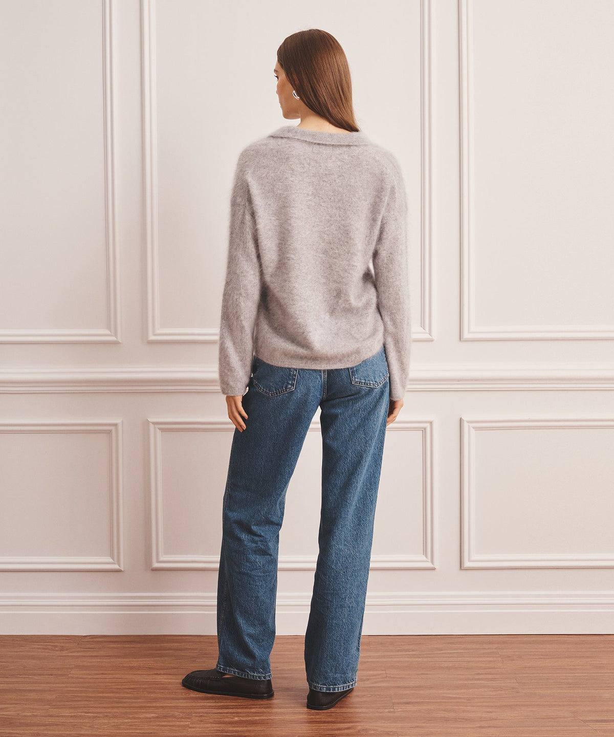 Brushed Luxe Cashmere Polo Sweater