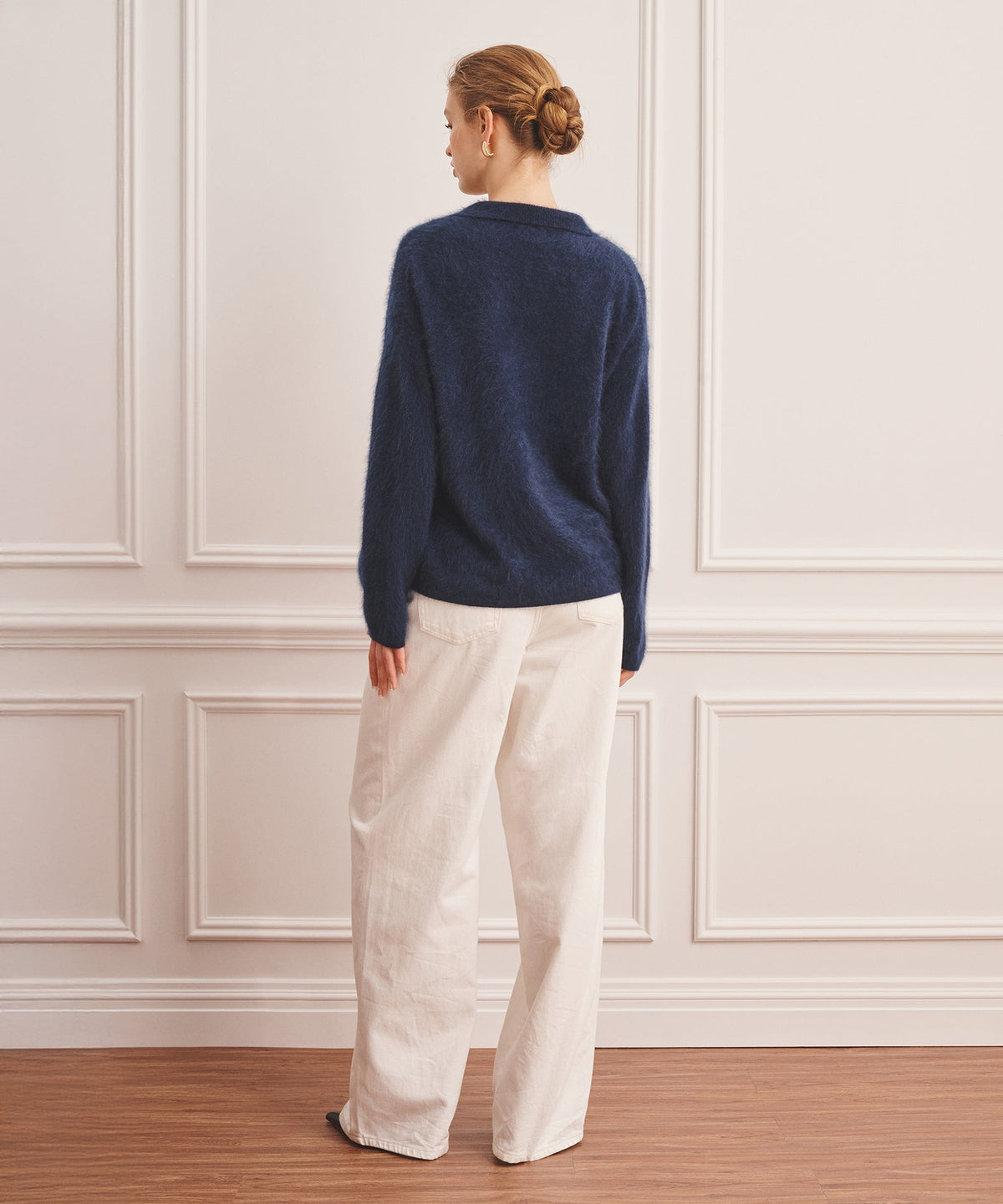 Brushed Luxe Cashmere Polo Sweater