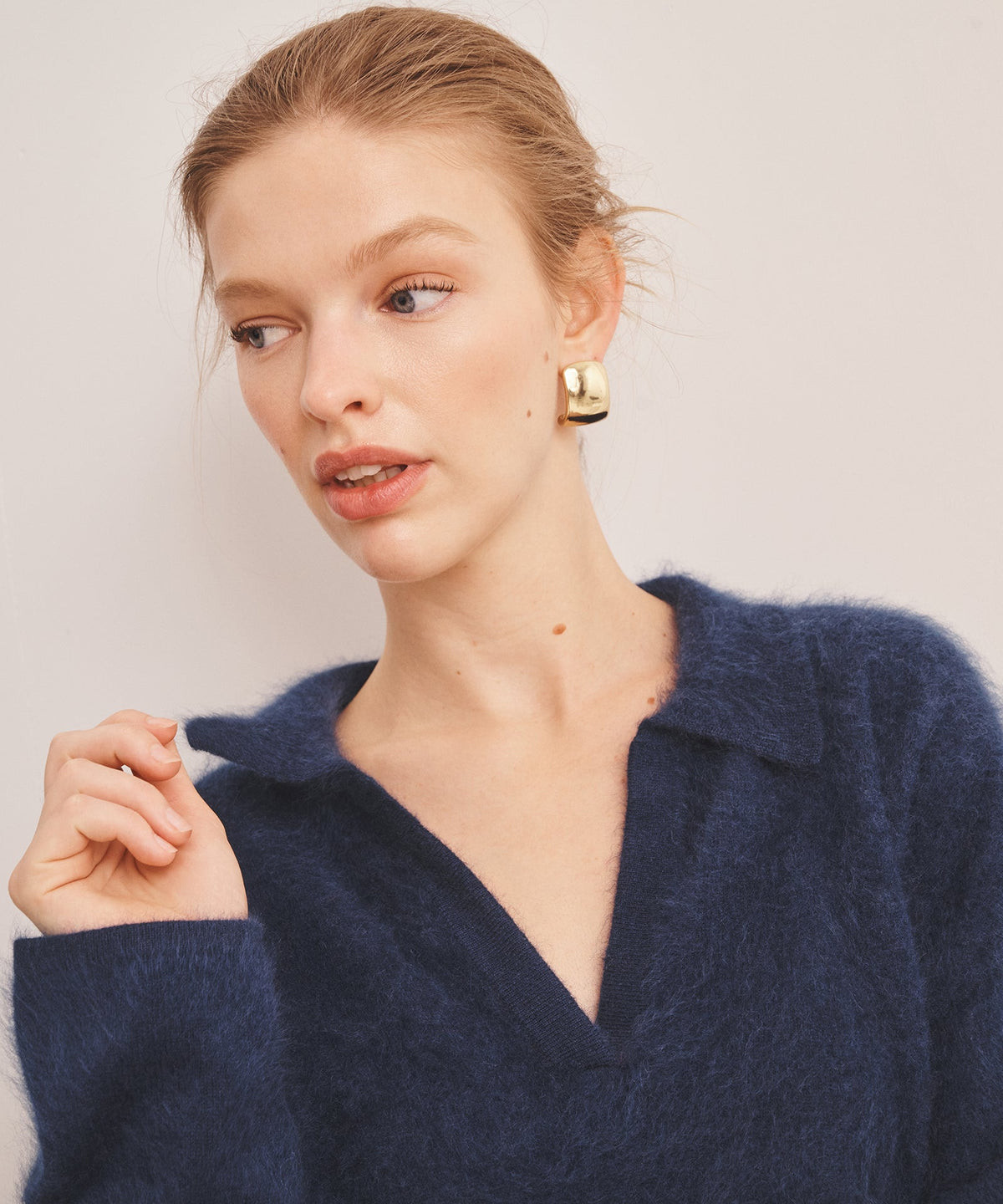 Brushed Luxe Cashmere Polo Sweater