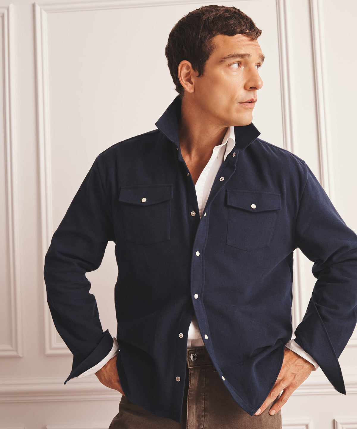 Brushed Cotton Shirt Jacket