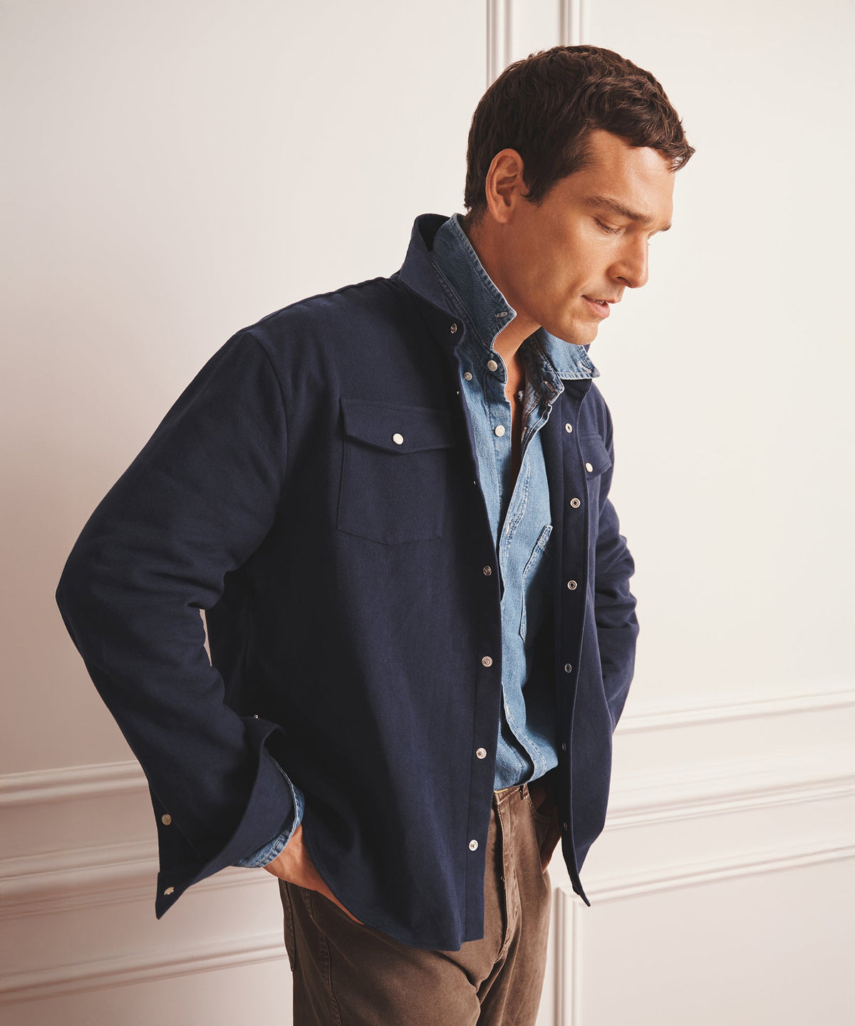 Brushed Cotton Shirt Jacket