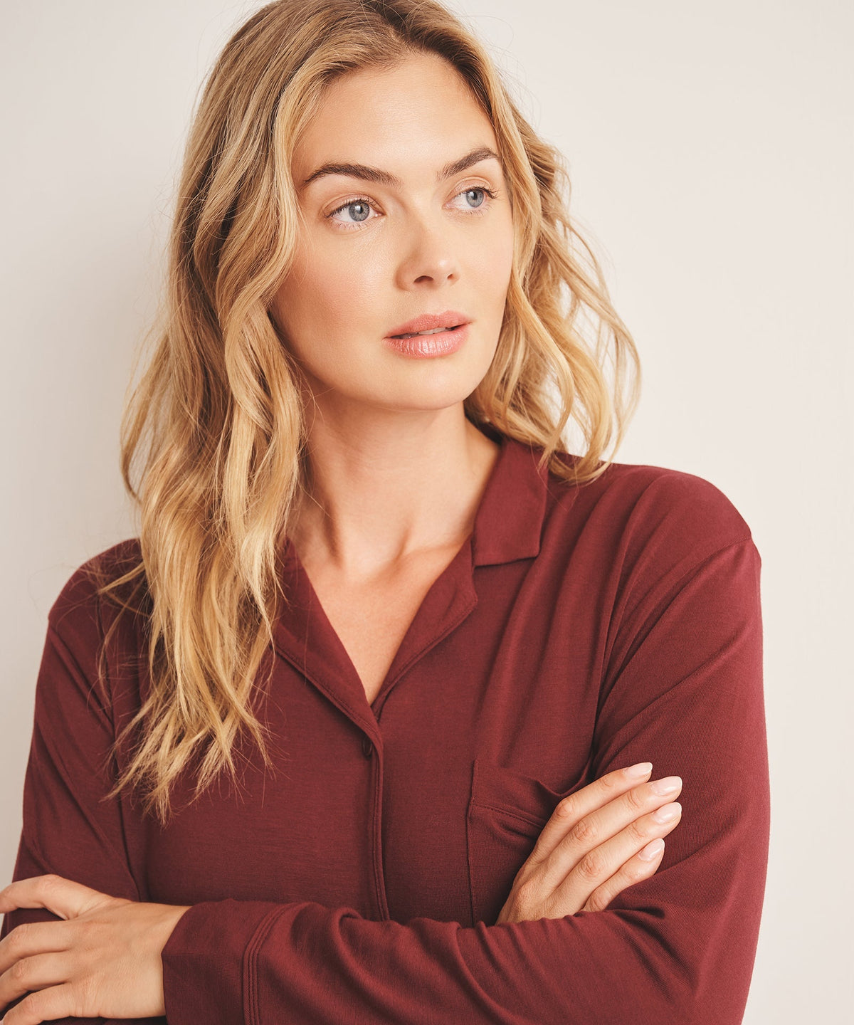 Breathable Button Up Sleep Shirt