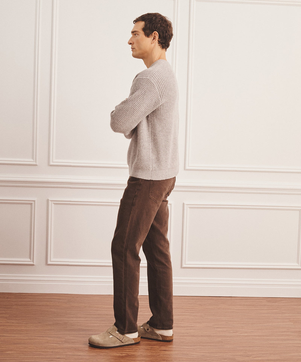 Cashmino Waffle Crewneck Sweater