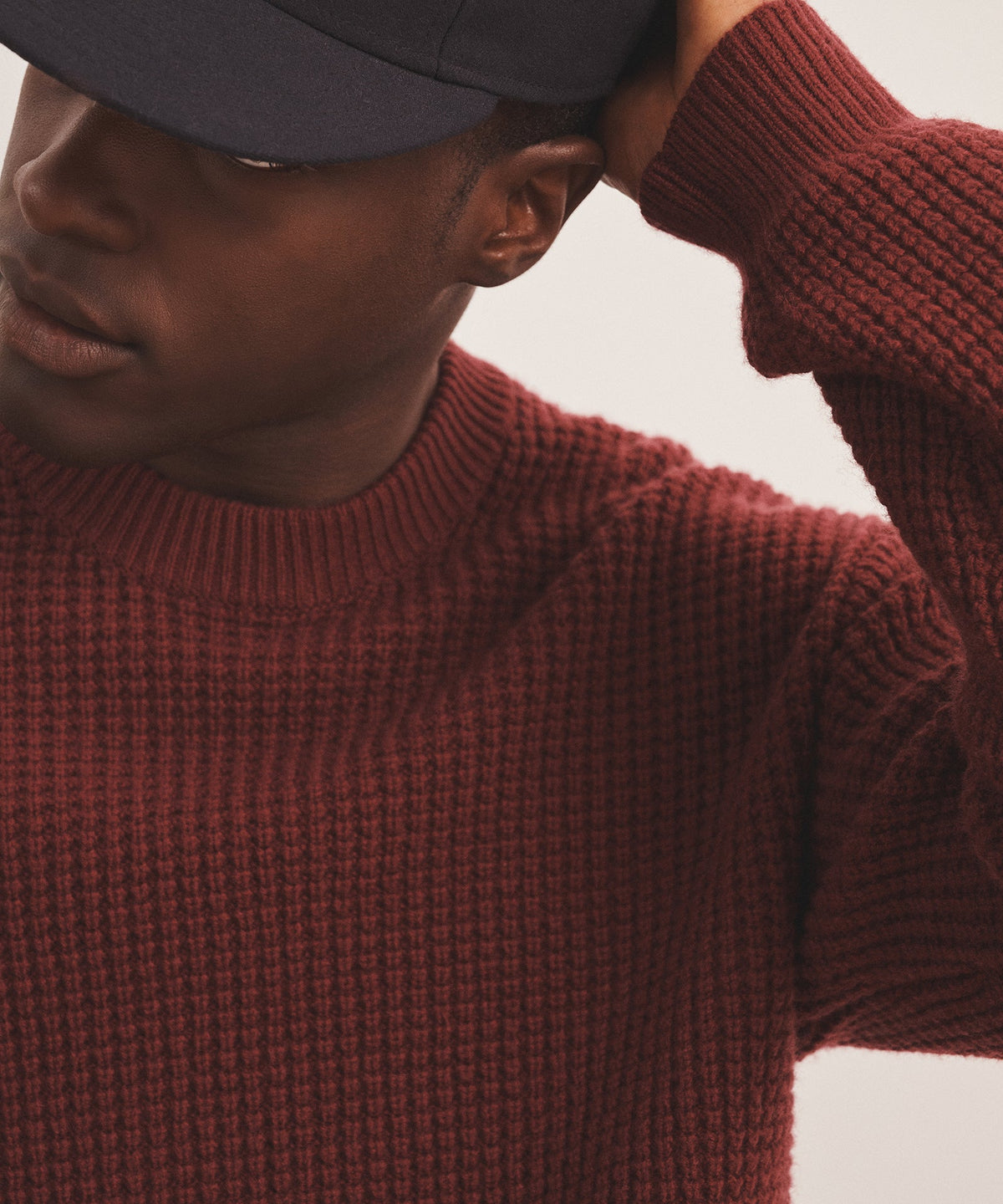 Cashmino Waffle Crewneck Sweater