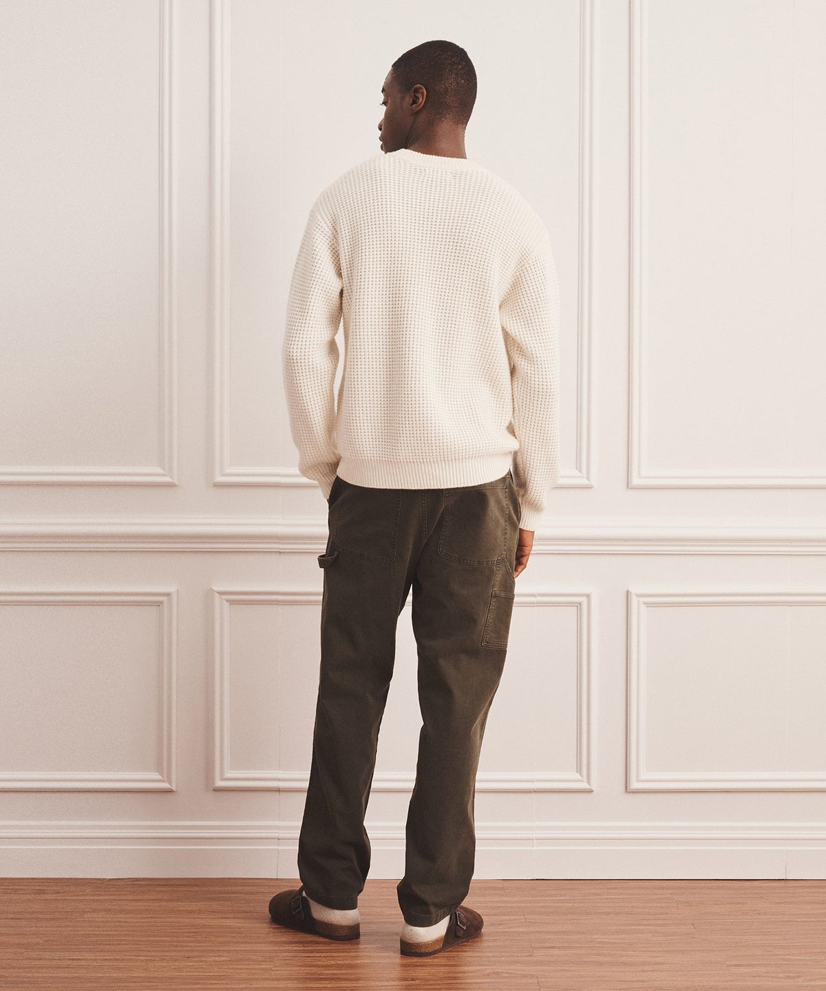 Cashmino Waffle Crewneck Sweater