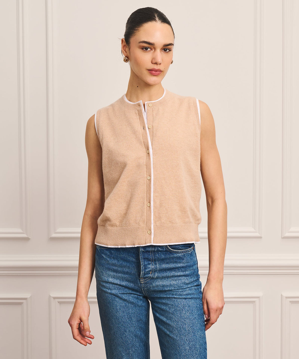 Coastal Cashmere Mixed Media Vest