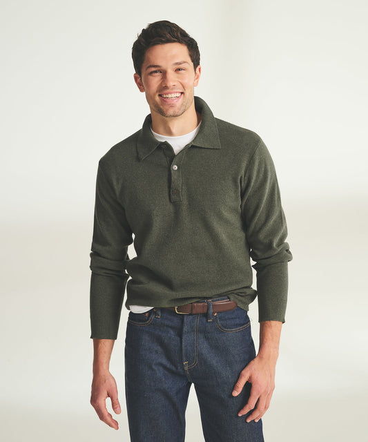 Cotton Cashmere Polo Sweater