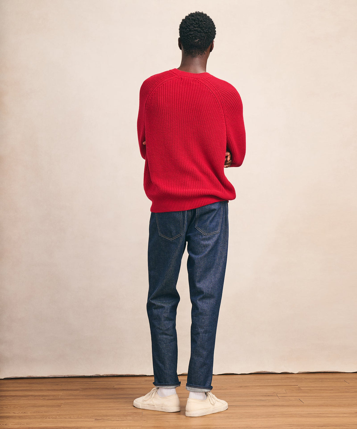 Cotton Fisherman Raglan Crewneck Sweater