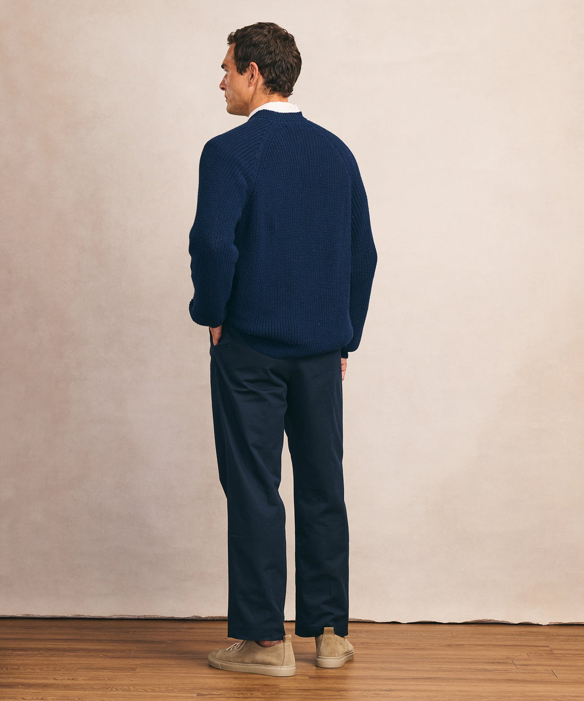 Cotton Fisherman Raglan Crewneck Sweater