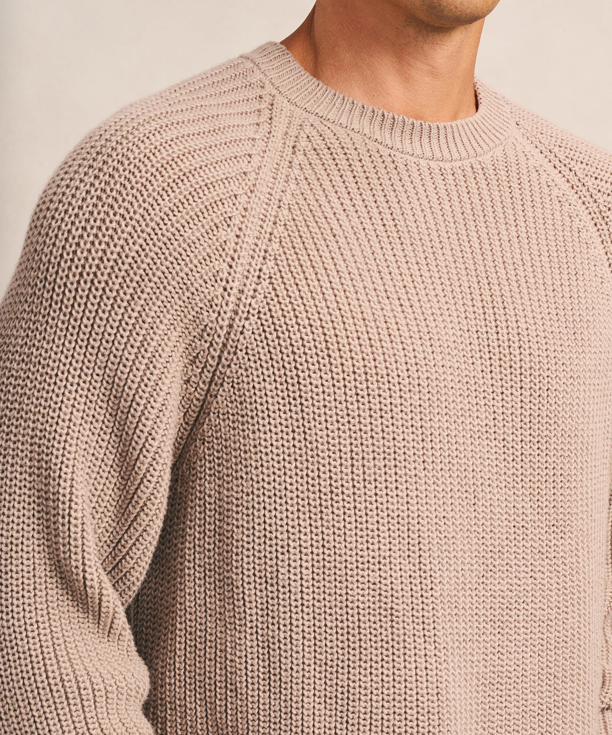 Cotton Fisherman Raglan Crewneck Sweater