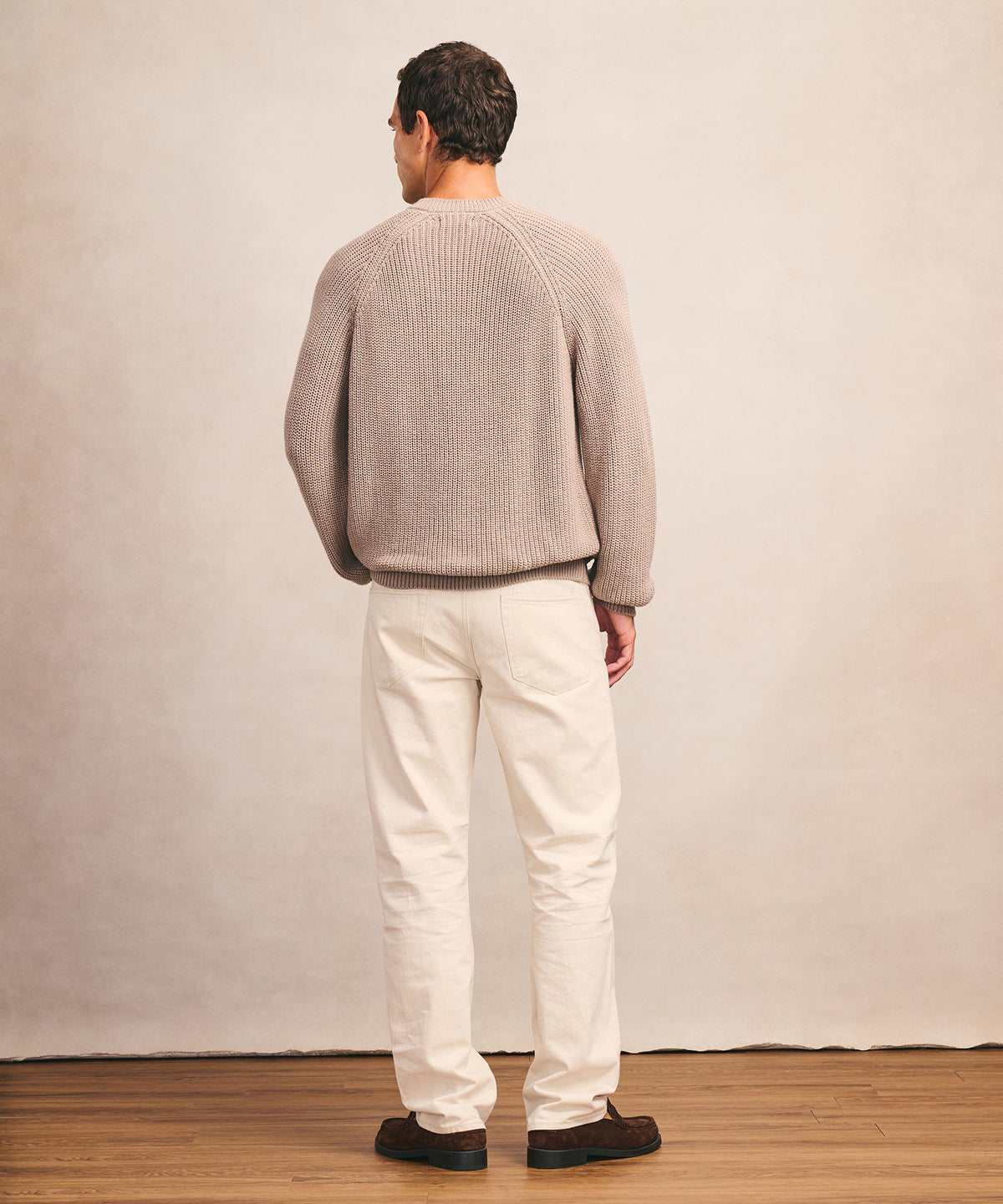 Cotton Fisherman Raglan Crewneck Sweater