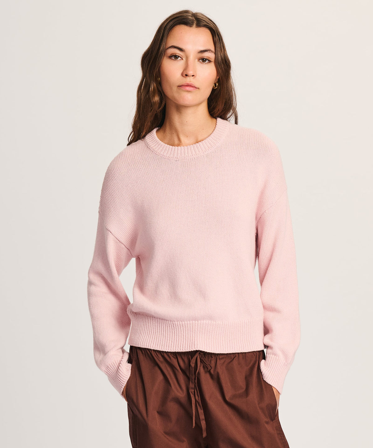 Cotton Relaxed Crewneck Sweater