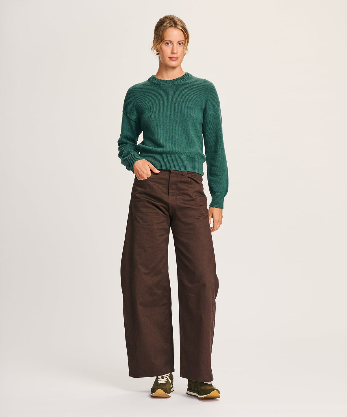 Cotton Relaxed Crewneck Sweater