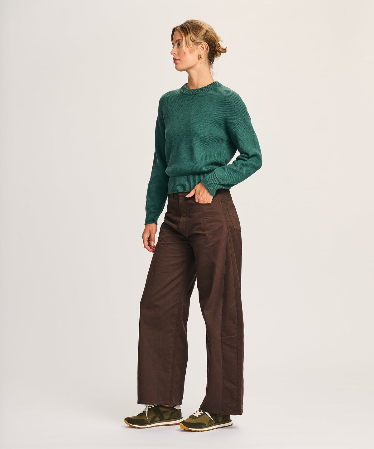 Cotton Relaxed Crewneck Sweater