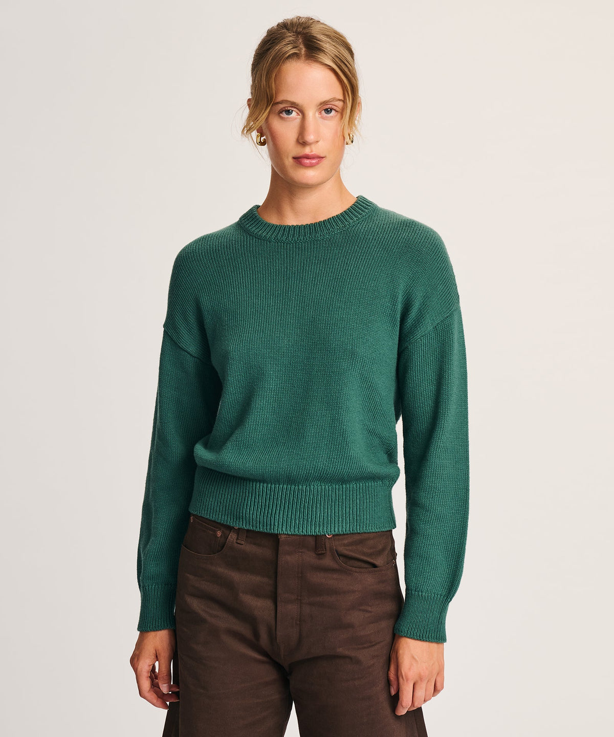 Cotton Relaxed Crewneck Sweater