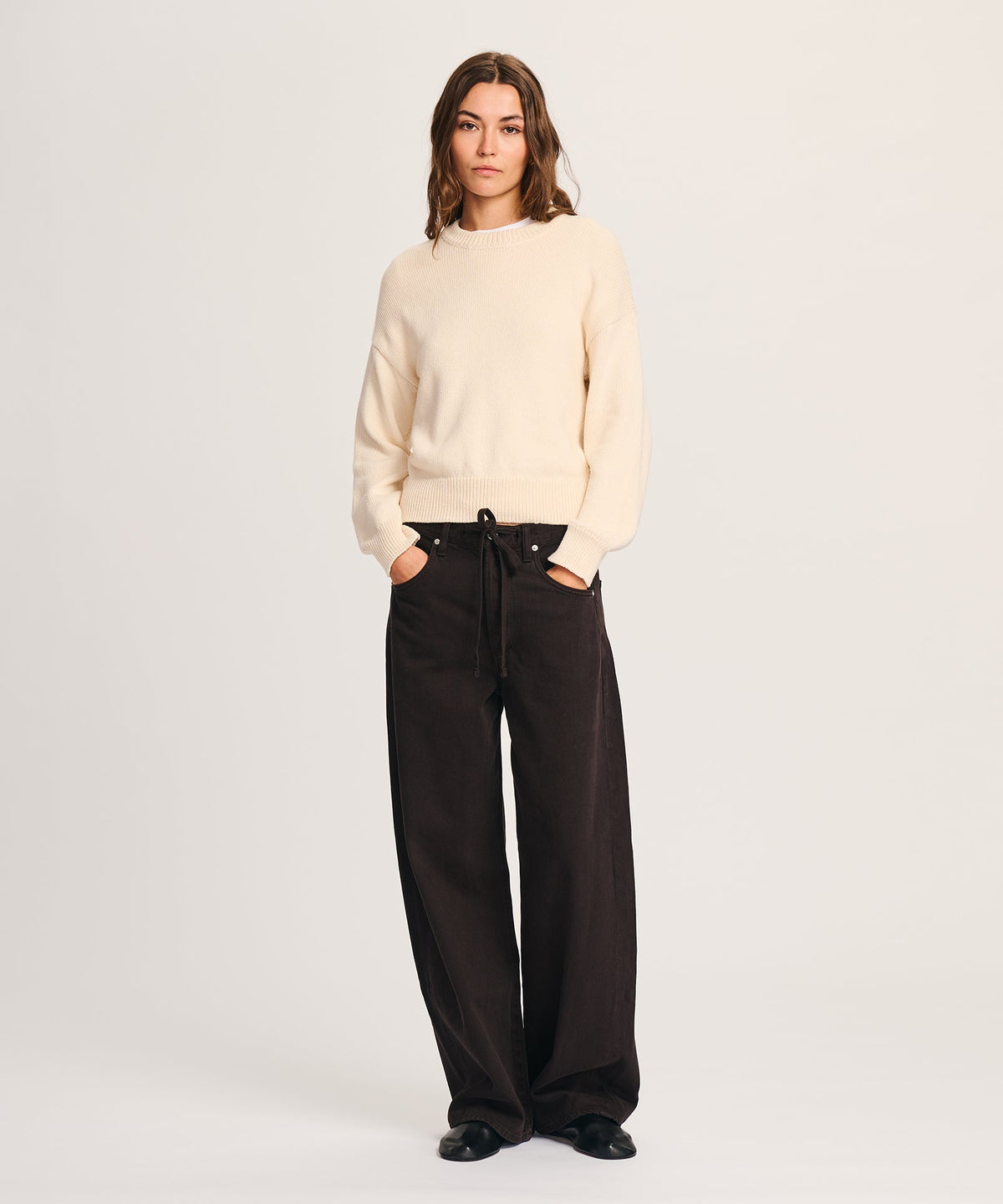 Cotton Relaxed Crewneck Sweater