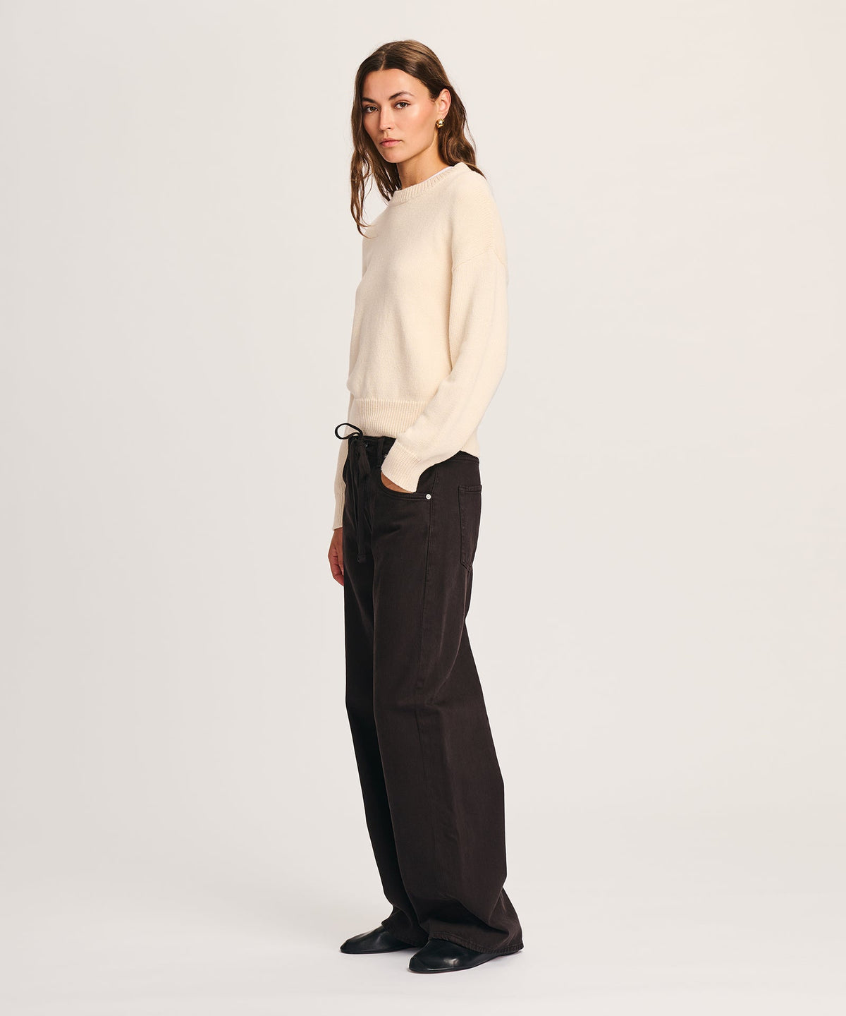 Cotton Relaxed Crewneck Sweater