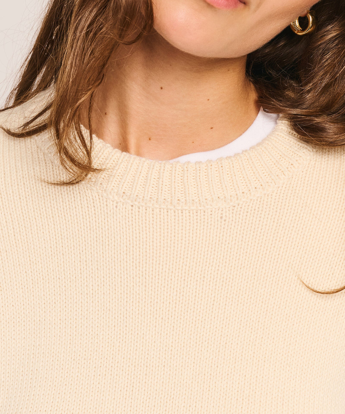 Cotton Relaxed Crewneck Sweater