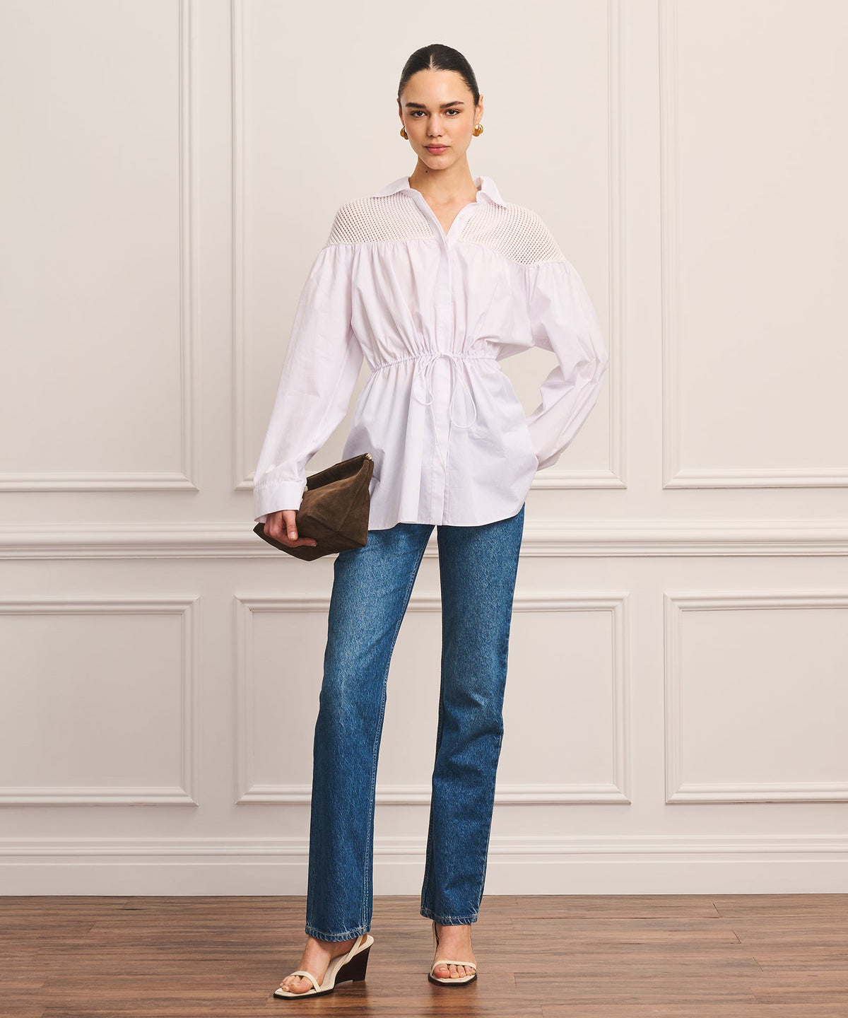 Cotton Cashmere Mixed Media Tunic