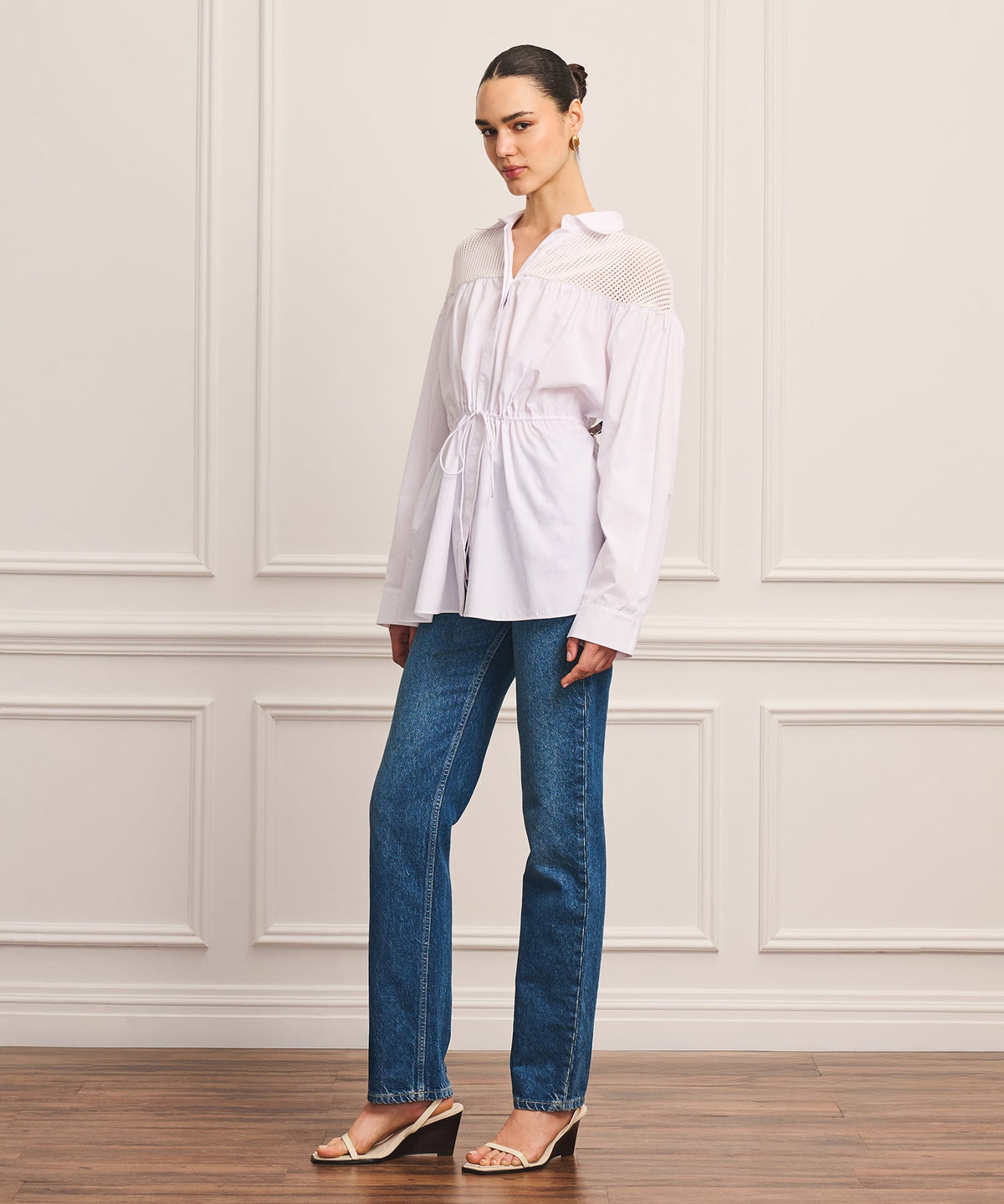 Cotton Cashmere Mixed Media Tunic