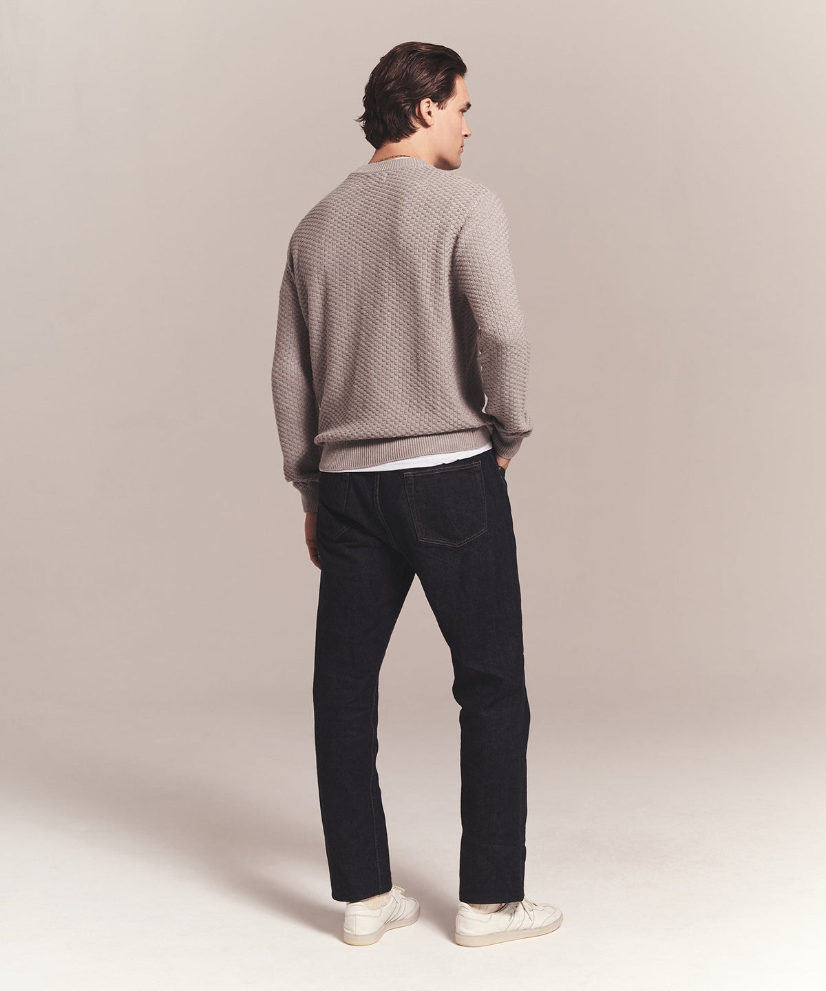 Cotton Cashmere Textured Crewneck