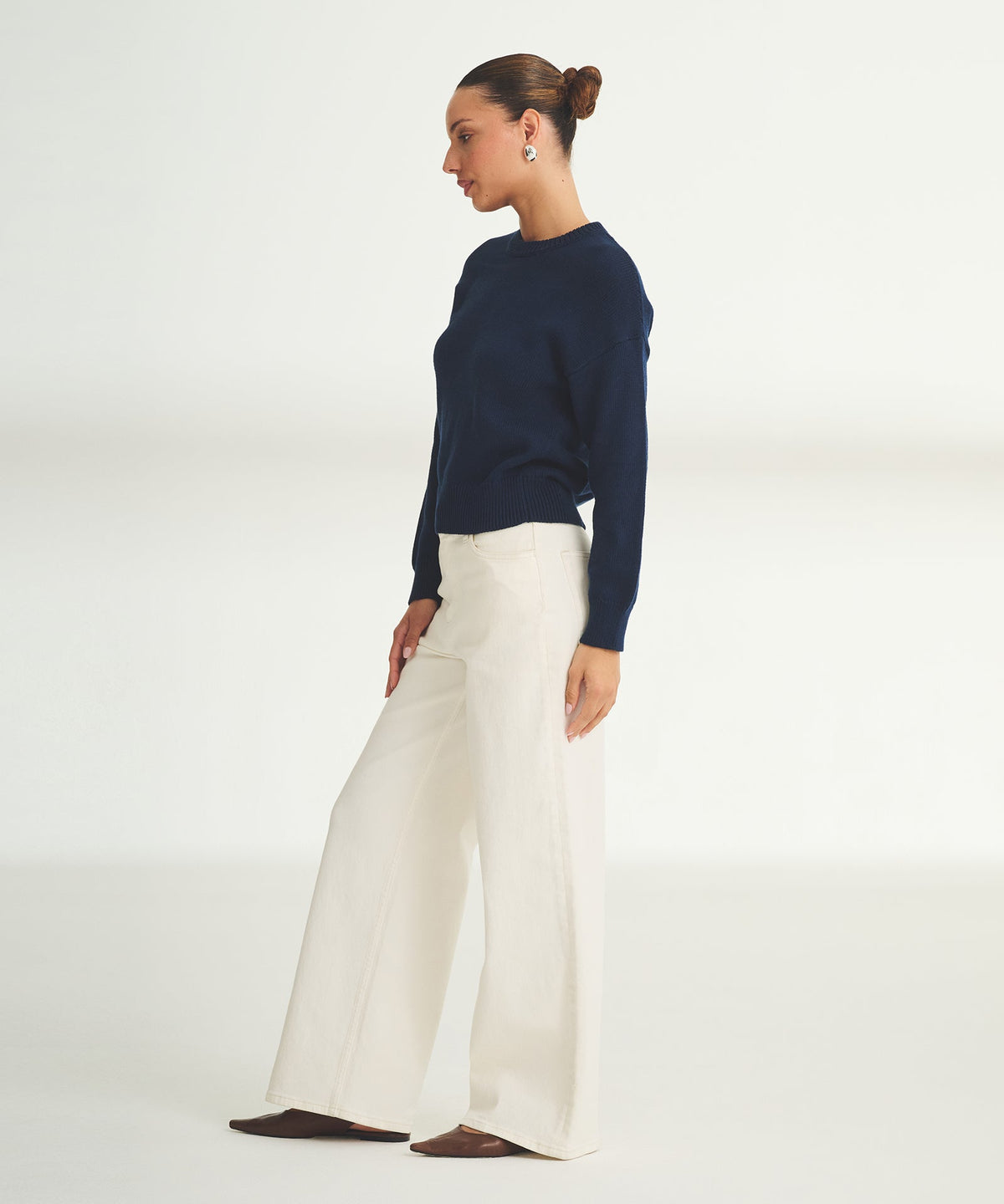 Cotton Relaxed Crewneck Sweater