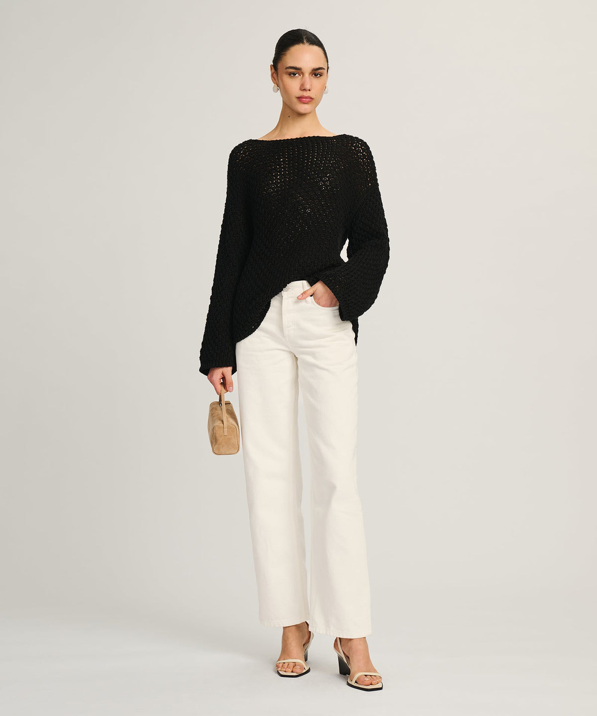 Cotton Open Stitch Boatneck Tunic