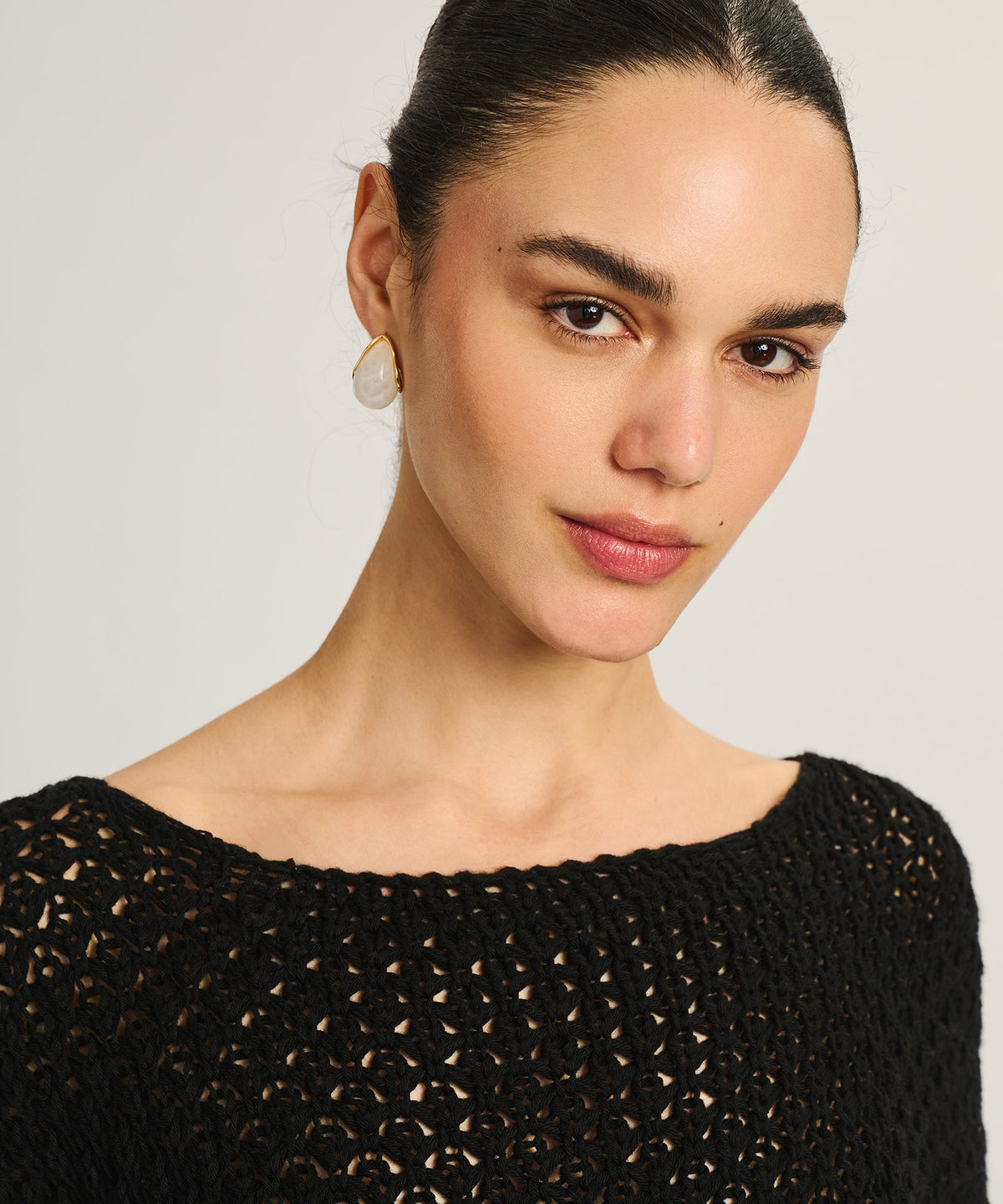 Cotton Open Stitch Boatneck Tunic