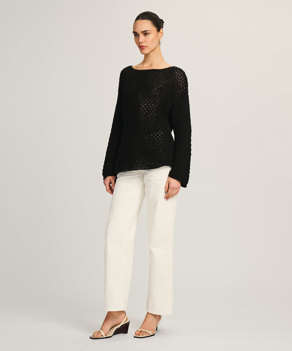 Cotton Open Stitch Boatneck Tunic