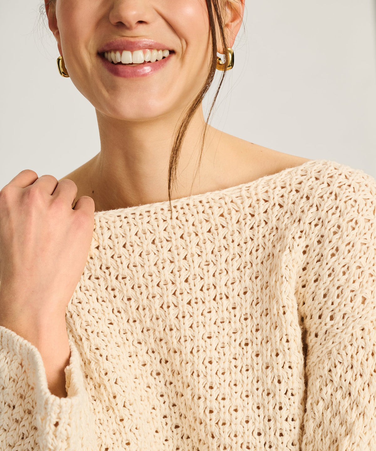 Cotton Open Stitch Boatneck Tunic