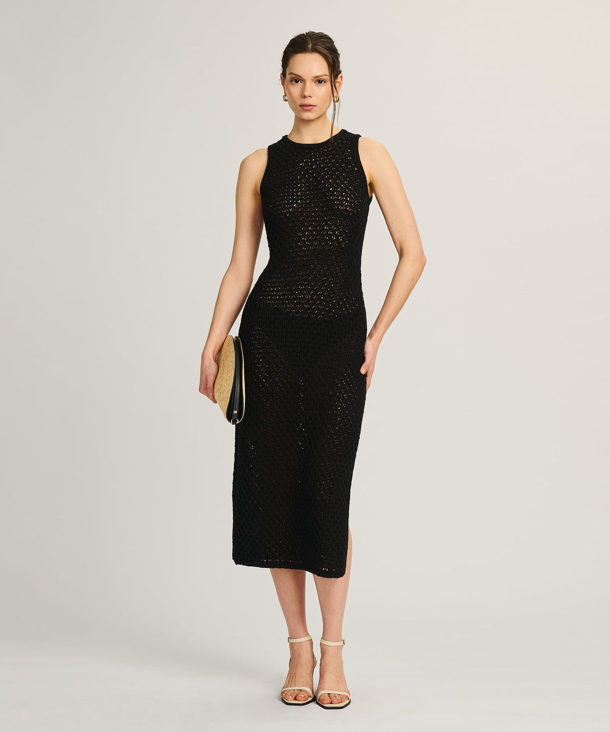 Cotton Open Stitch Tank Dress