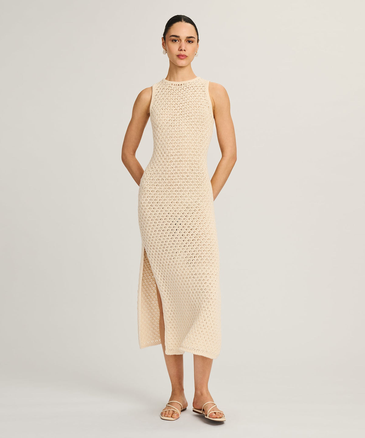 Cotton Open Stitch Tank Dress
