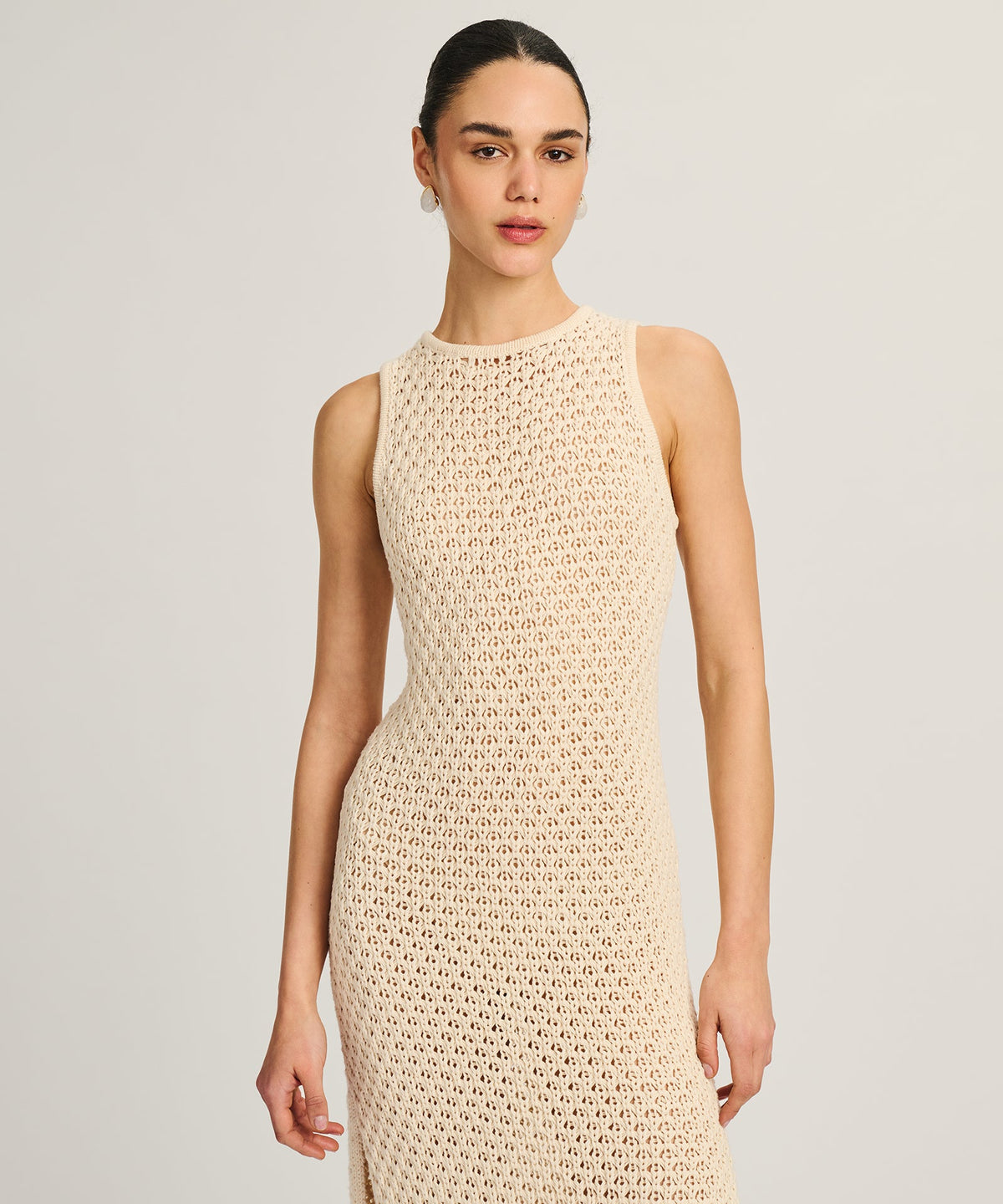 Cotton Open Stitch Tank Dress