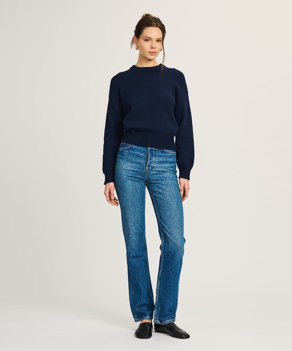 Cotton Relaxed Crewneck Sweater