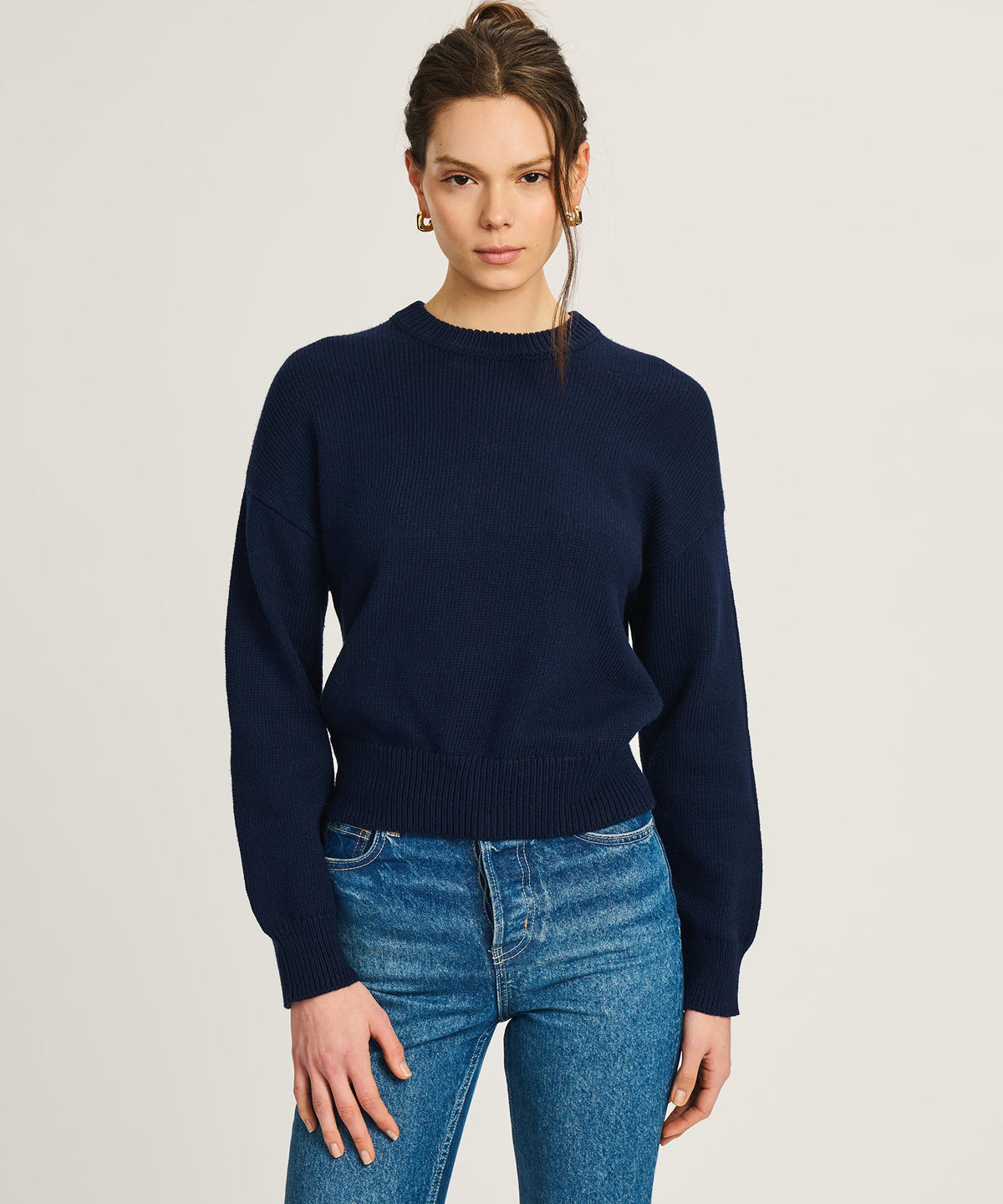 Cotton Relaxed Crewneck Sweater