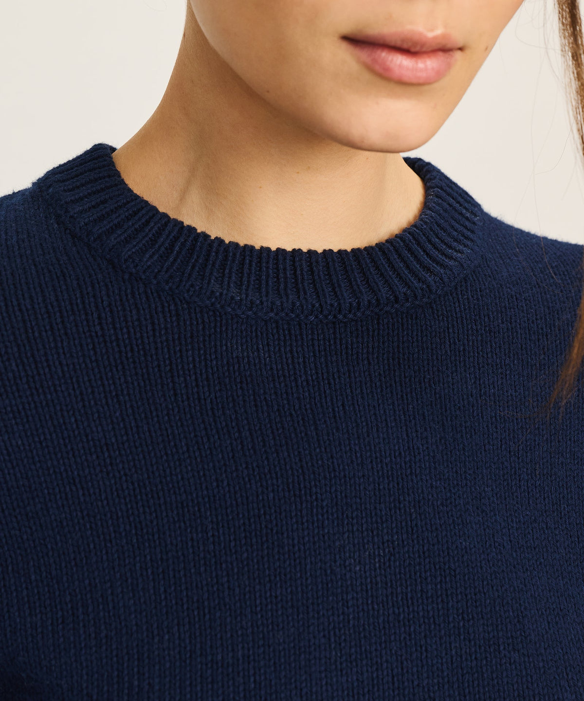 Cotton Relaxed Crewneck Sweater