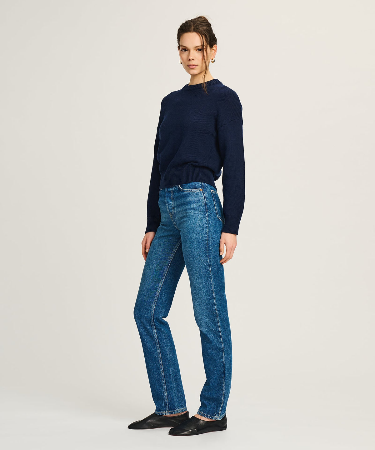 Cotton Relaxed Crewneck Sweater