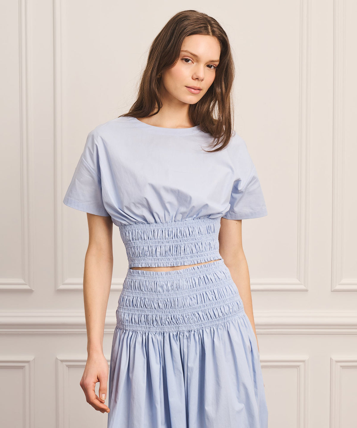 Cotton Smocked Tee