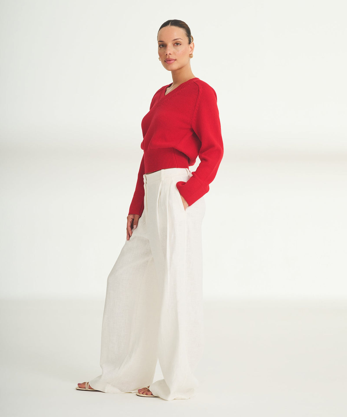 Cotton V-Neck Sweater