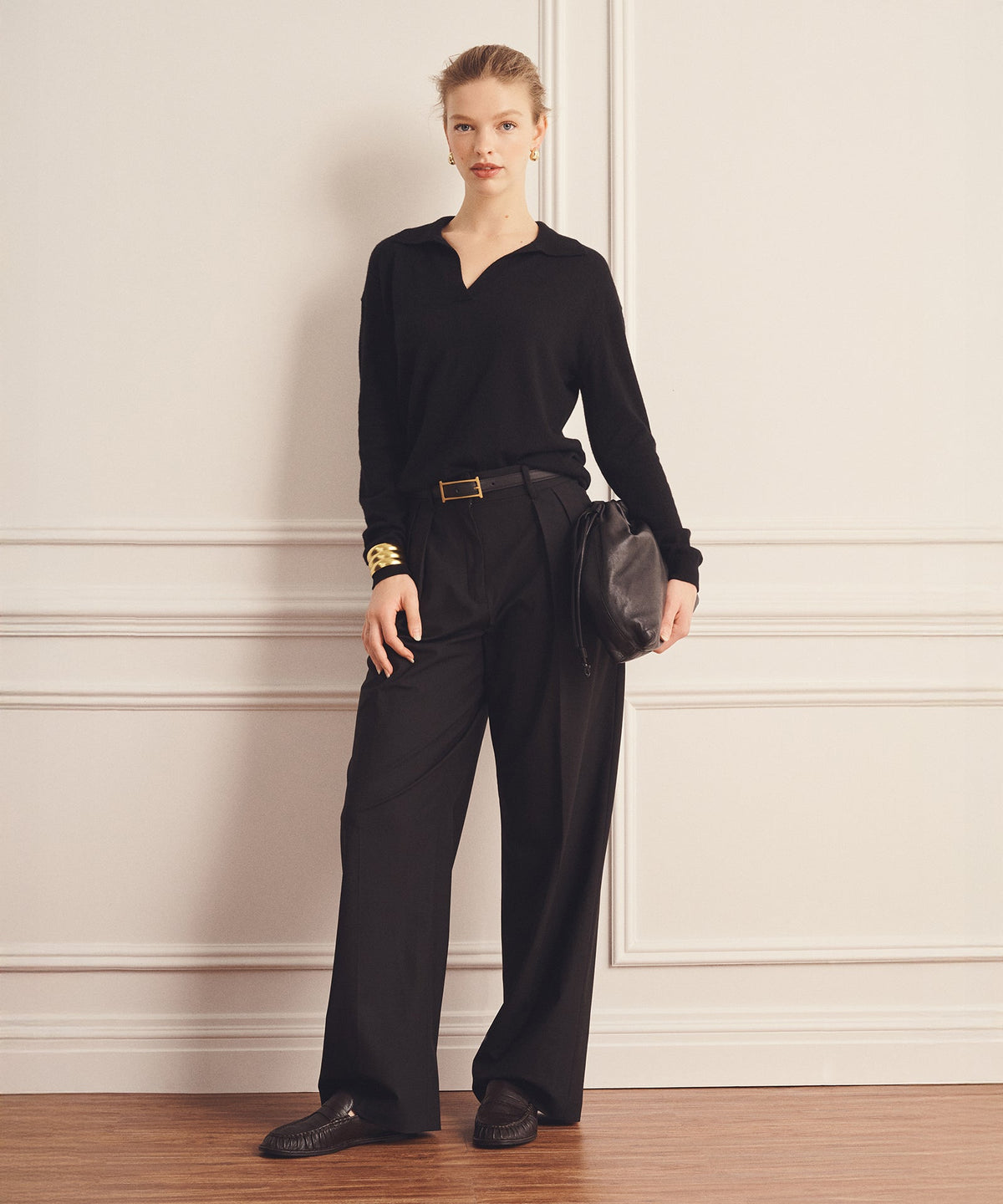 Super Fine Cashmere Long Sleeve Polo