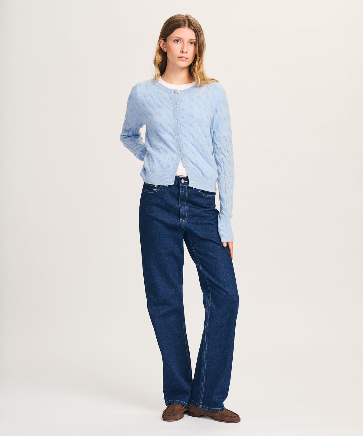 Lightweight Cashmere Cable Cardigan