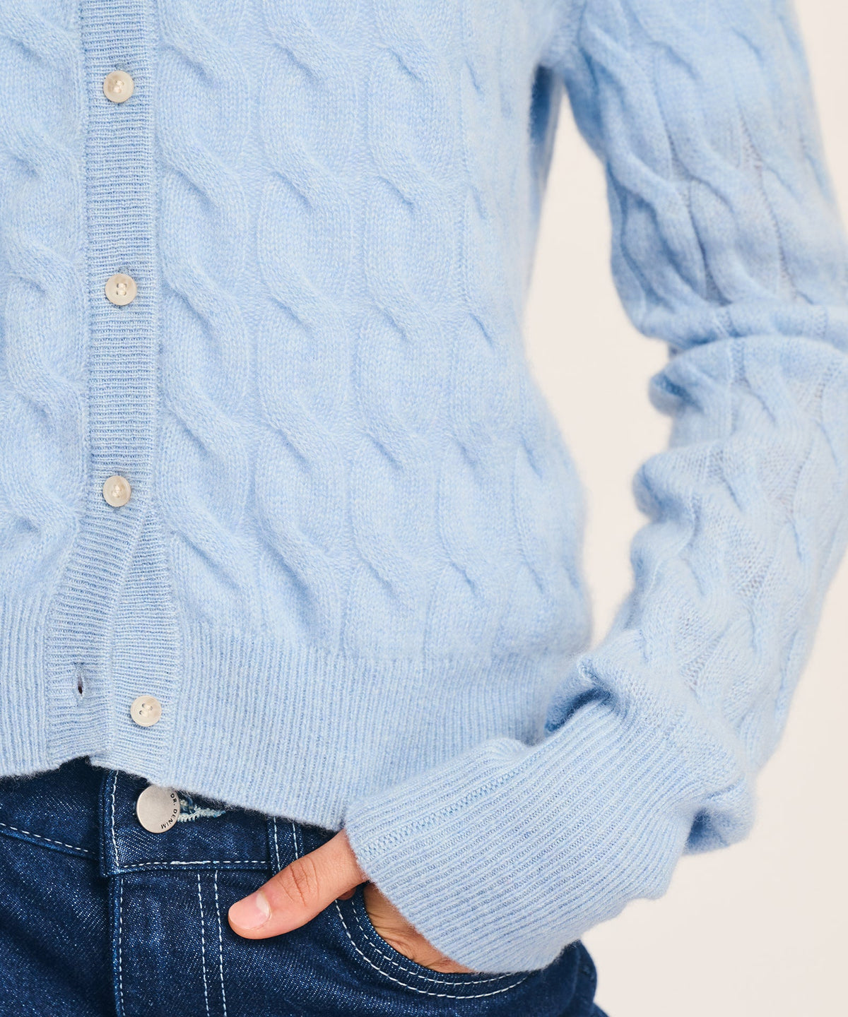 Lightweight Cashmere Cable Cardigan